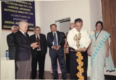 Sun Pharma's Dilip Shanghvi lighting the lamp